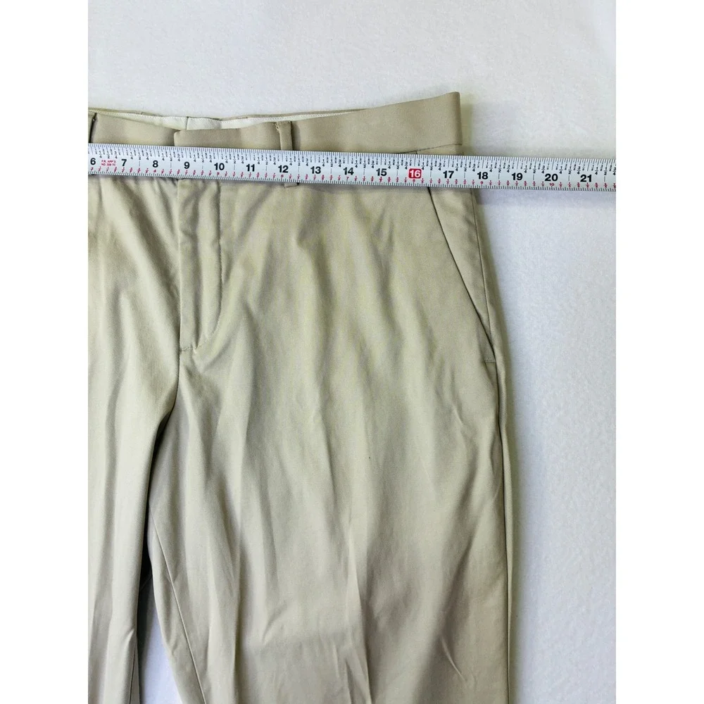 Express Photographer Mens Tan Khaki Flat Front Chino Trousers Dress Pants 33x30